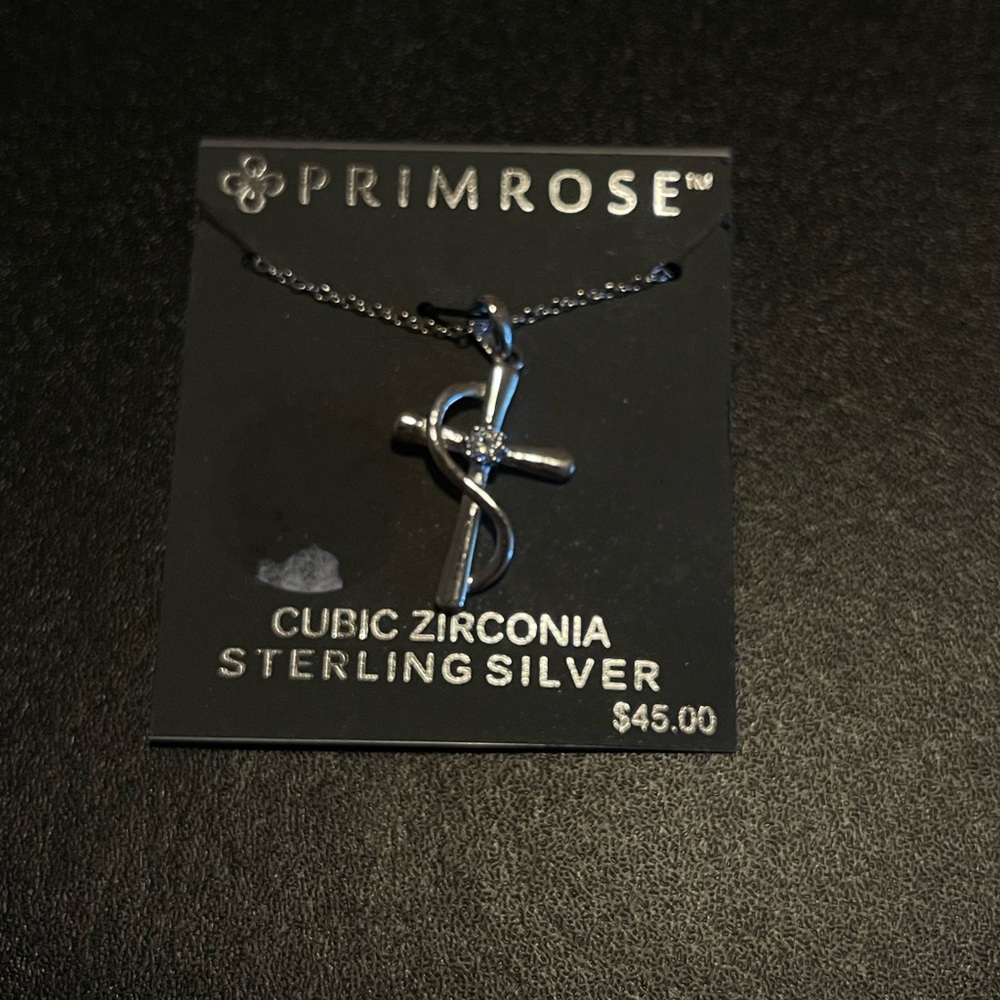 Sterling silver cross necklace